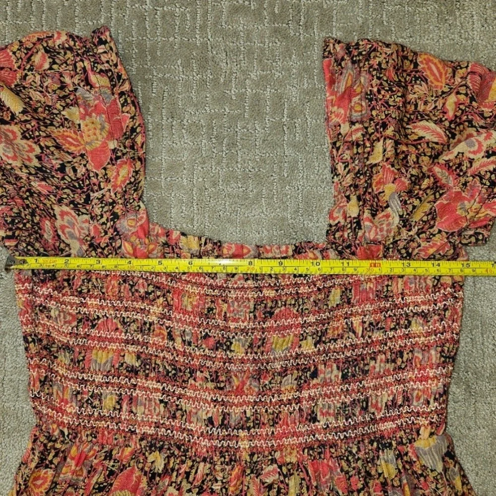 New FREE PEOPLE floral Getaway tiered maxi dress SZ SMALL - Picture 7 of 10